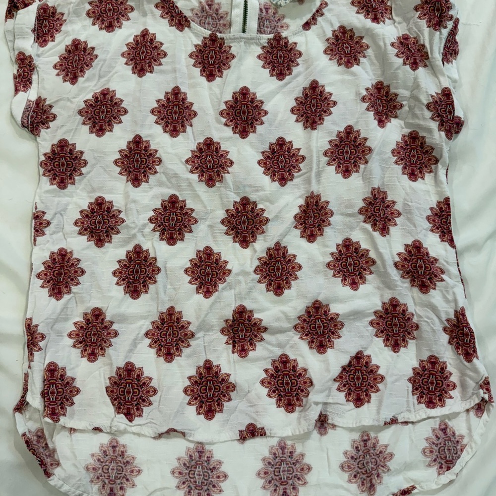 Pink Republic Red and White Patterned Blouse